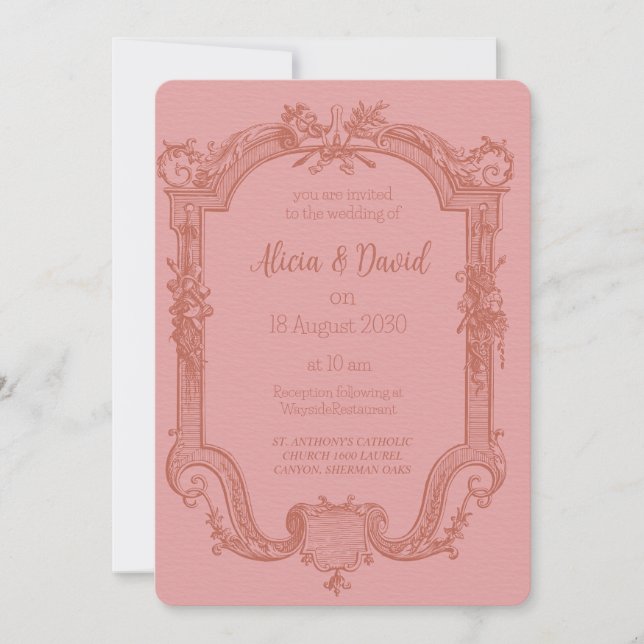 Vintage Rococo Wedding Invitations (Front)
