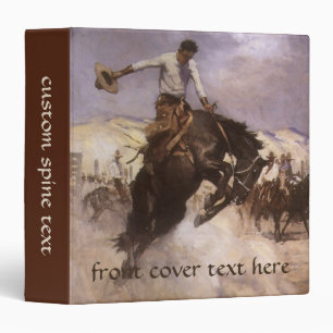 Vintage Rodeo Cowboy, Breezy Riding by WHD Koerner 3 Ring Binder
