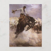 Vintage Rodeo Cowboy, Breezy Riding by WHD Koerner Postcard