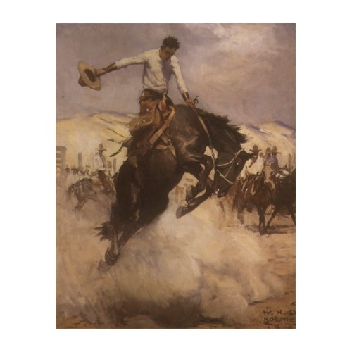 Vintage Rodeo Cowboy Breezy Riding by WHD Koerner Wood Wall Decor