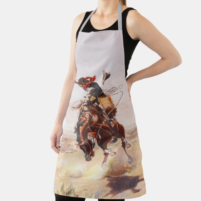 Vintage Rodeo Cowboy Bronc Rider Apron (Insitu)