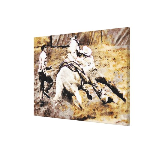 Vintage Rodeo Cowboy Horse AR22 Western Canvas Print | Zazzle