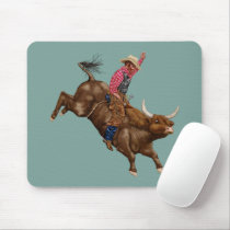 Vintage rodeo cowboy mouse pad