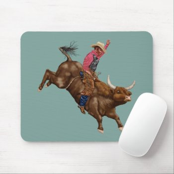 Vintage Rodeo Cowboy Mouse Pad by stickywicket at Zazzle