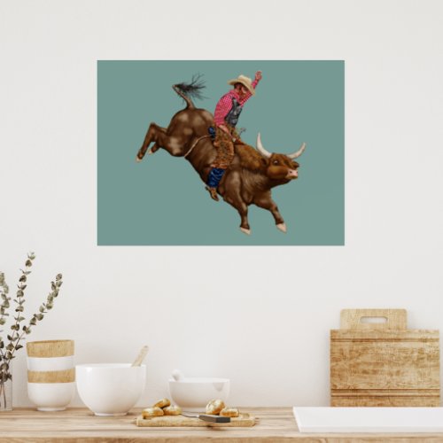 Vintage rodeo cowboy poster