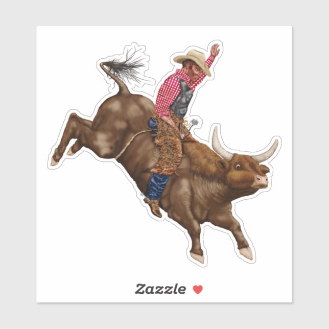 Vintage rodeo cowboy sticker (Sheet)
