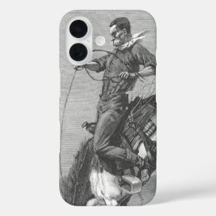 Vintage Rodeo Cowboys, Bucking Bronco by Remington iPhone 16 Case