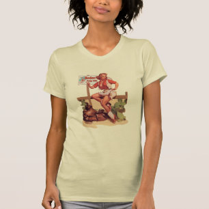 Vintage Rodeo Cowgirl Hitchin' a Ride To The Rodeo T-Shirt