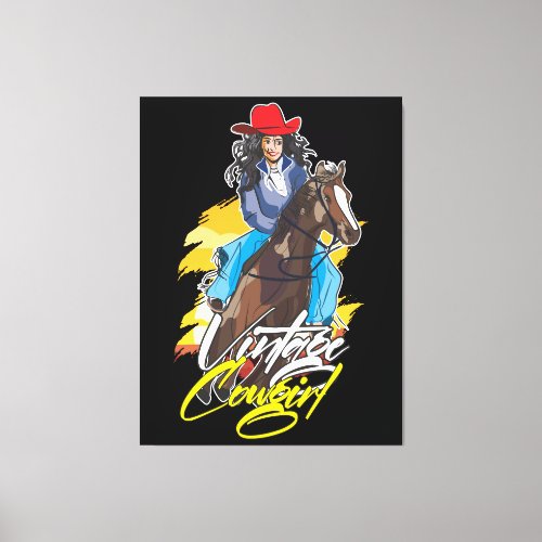 Vintage Rodeo Girl Classic Canvas Print