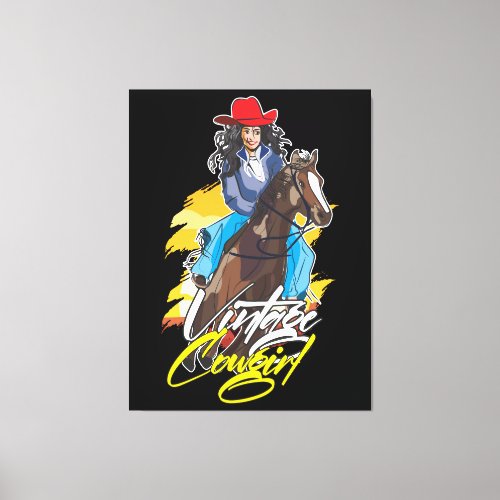 Vintage Rodeo Girl Classic Canvas Print