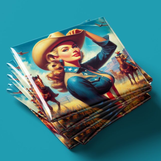 Vintage Rodeo Pin-up Magnet (Creator Uploaded)