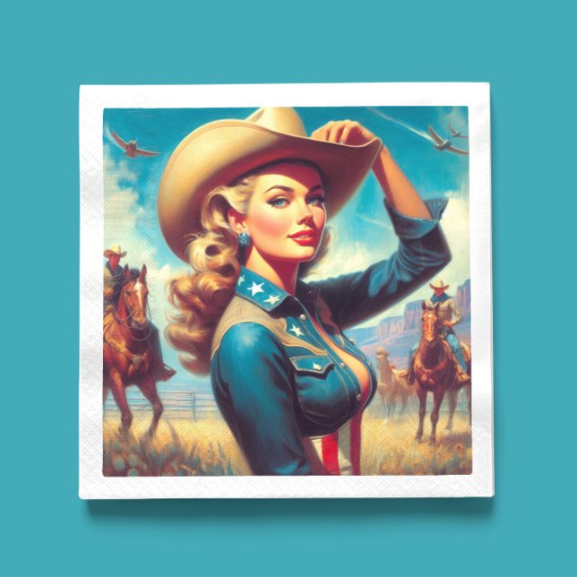 Vintage Rodeo Pin-up Napkins (Creator Uploaded)