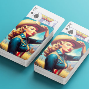 Vintage Rodeo Pin-up Poker Cards