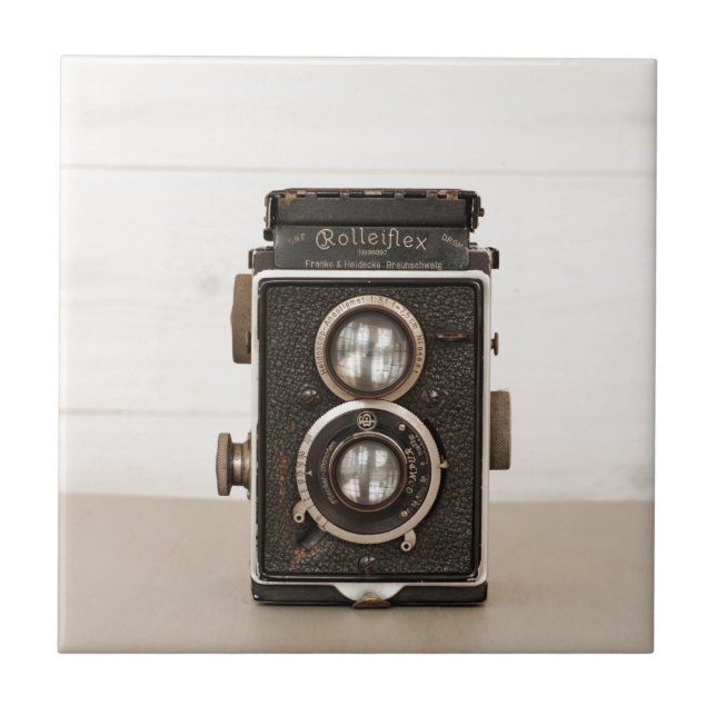 Vintage Rolleiflex Twin lens camera Ceramic Tile (Front)