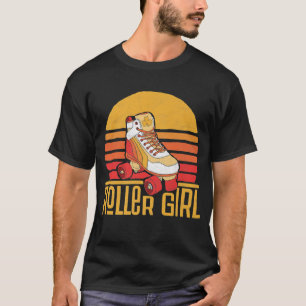 Vintage Roller Girl Skating 80's Vibe Roller Skate T-Shirt