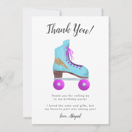 Vintage Roller Skate Birthday Party Thank You Card