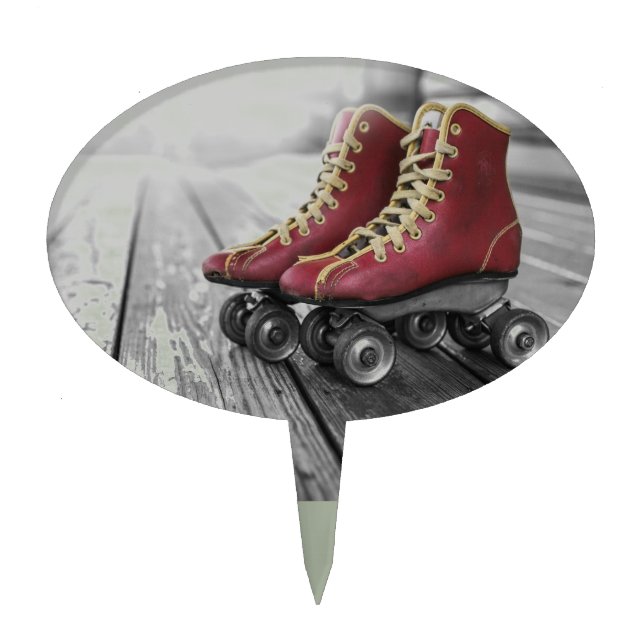 Vintage roller skates cake topper (Front)