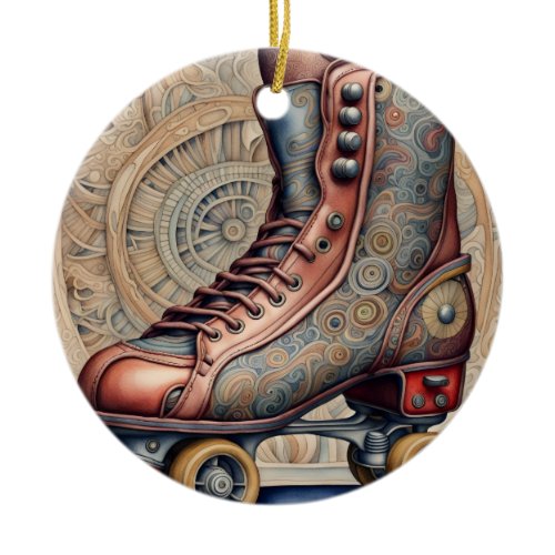 Vintage Roller Skates  Ceramic Ornament