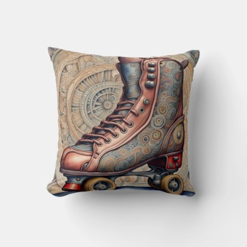 Vintage Roller Skates  Throw Pillow