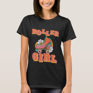 vintage roller skating roller girl cool pinky T-Shirt