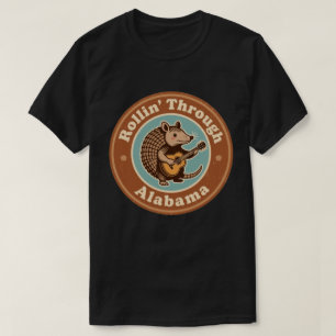 Vintage Rollin Through Alabama Armadillo Funny T-Shirt