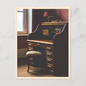 Vintage Rolltop Desk Photo Postcard by SayWhatYouLike at Zazzle
