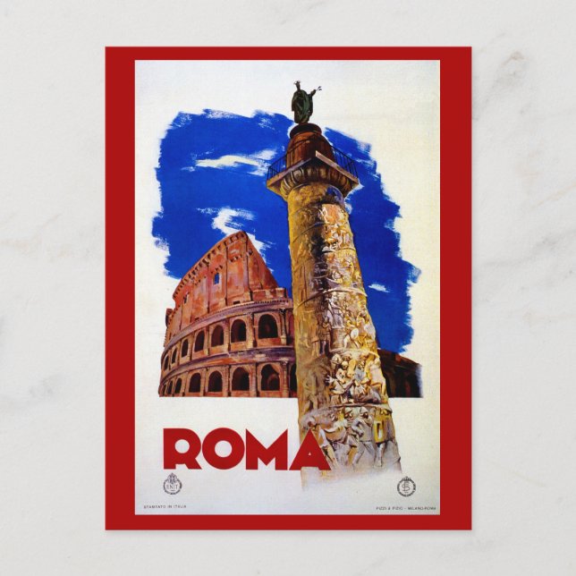 Vintage Roma Rome Italian travel Postcard (Front)