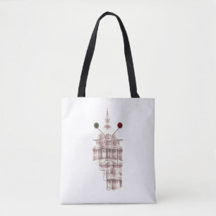 Vintage Roman Cathedral Vespa Italian Urban Art Tote Bag