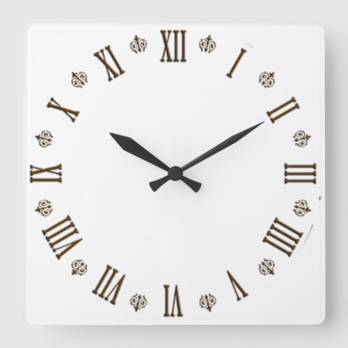 Vintage Roman numeral  Square Wall Clock