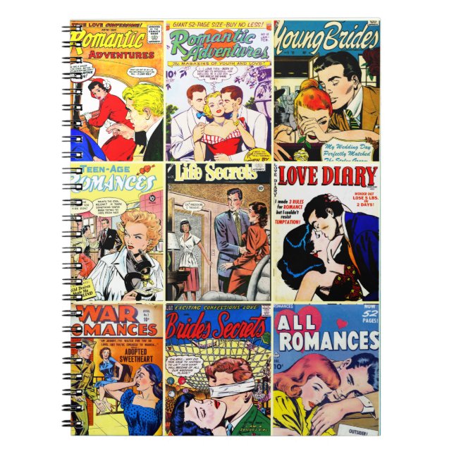 Vintage Romance Comic Book Cover Collage (Front)