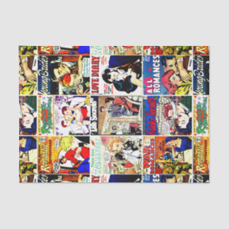 Vintage Romance Comic Book Cover Collage Tissue Paper