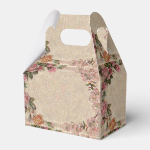 Vintage Romance Couple: Antique Roses Girly Love Favor Boxes