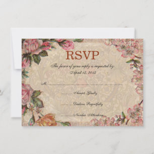Vintage Romance Couple Antique Roses Wedding Invitation