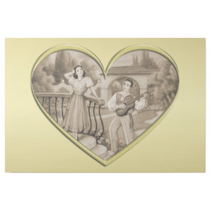 Vintage Romance couple, man and woman, gold Gallery Wrap