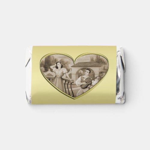 Vintage Romance couple man and woman gold Hersheys Miniatures