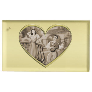 Vintage Romance couple, man and woman, gold Place Card Holder