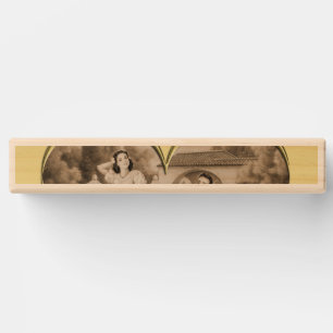 Vintage Romance couple, man and woman, gold Topple Tower