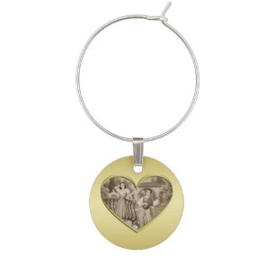 Vintage Romance couple, man and woman, gold Wine Charm