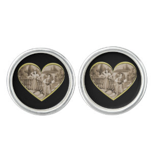 Vintage Romance couple, man and woman love Cufflinks