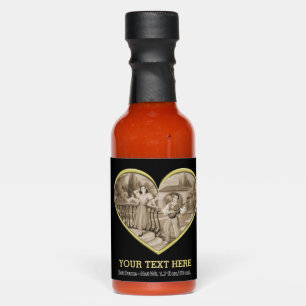 Vintage Romance couple, man and woman love Hot Sauces