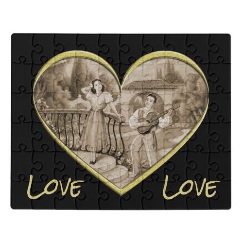Vintage Romance couple man and woman love Jigsaw Puzzle