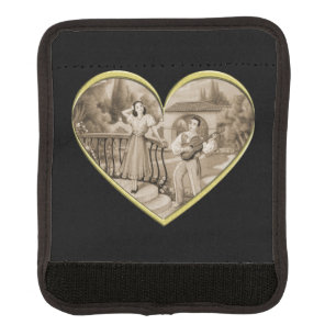 Vintage Romance couple, man and woman love Luggage Handle Wrap