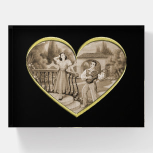 Vintage Romance couple, man and woman love Paperweight