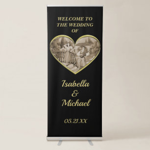 Vintage Romance couple, man and woman love Retractable Banner
