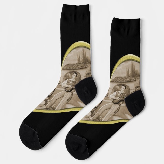 Vintage Romance couple, man and woman love Socks (Left)