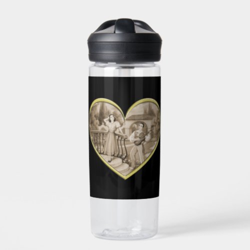 Vintage Romance couple man and woman love Water Bottle