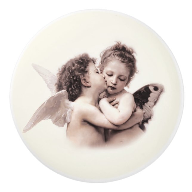 Vintage Romance First Kiss Ceramic Knob (Front)