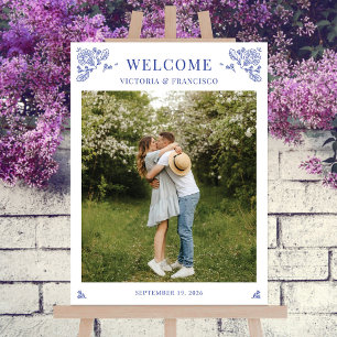 Vintage Romance Floral Wedding Welcome Sign