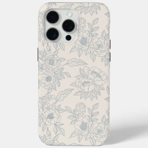 Vintage Romance Flower Floral Seamless Pattern iPhone 15 Pro Max Case