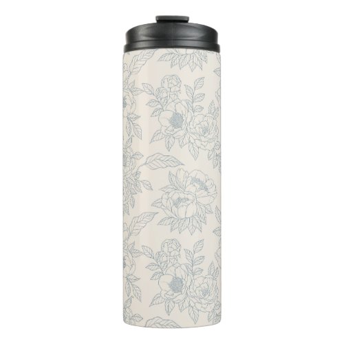 Vintage Romance Flower Floral Seamless Pattern Thermal Tumbler